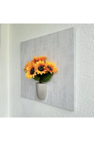 Kabartma Dokulu, Ayçiçekli 3d Tablo