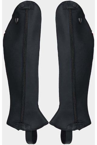 Tattini Unisex Hakiki Deri Siyah Binici Konç Çizme 990 Gambalı Strech Konc Sıyah