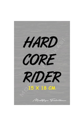 Hard Core Rider Sticker Folyo - Siyah - 15 X 18 Cm