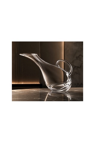 Büyük Hacimli,el Yapımı, Yatık Ördek Modeli Cam Sürahi,karaf, Sunum Sürahisi, 1,85 Lt, Dekoratif Şık, Üst Kalite Premium Karaf/sürahi/dekantör