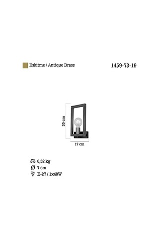 Era Eskitme Siyah Aplik 1 X E27 Abanoz