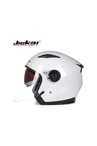 Erkek Ve Kadın Dört Mevsim Buğu Önleyici Çift Lensli Yarım Kask Beyaz