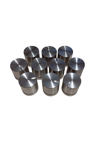 10 Adet Alüminyum Ses Kontrol Gümüş Pot Başlığı 20x22mm 6mm D Tip Mile Uygun