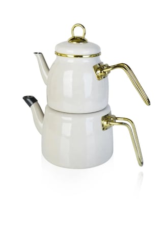 Elite Class Emaye Çaydanlık Bej