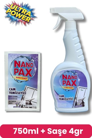 Nanopax Cam Temizleyici 750 ML Sprey + Yedek Saşe