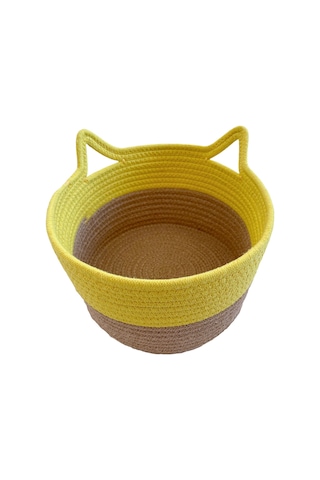 Koçtaş Kedi Kulaklı Sepet 27x16 Cm Sarı