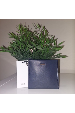 Kabartma Logolu Lacivert Kadın Cüzdanı Lacivert