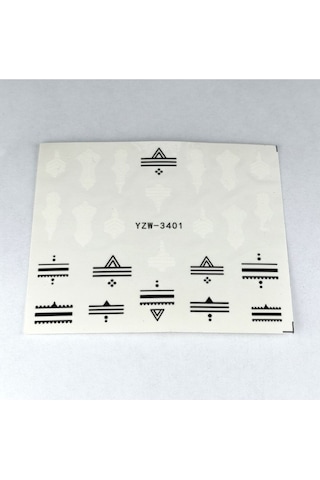 Geometrik Hat Tırnak Vinil Sticker Düz Çizgiler Çoklu Dövme Süsleme Figürleri 6x5.5cm