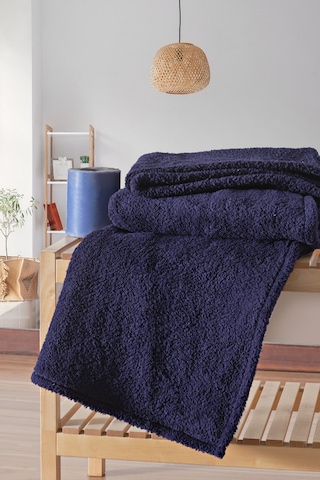 Wellsoft Tv Battaniyesi Peluş Polar Ultra Yumuşak Battaniye 140x170 Cm Lacivert