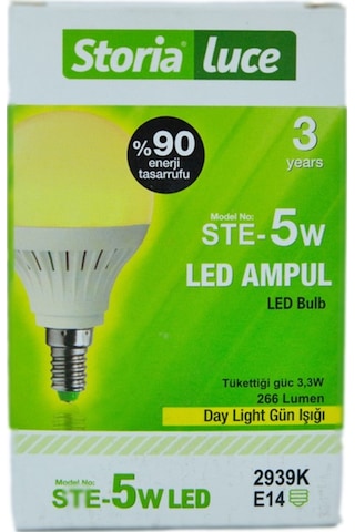 Storia Luce 5W 220-240V 266Lm 3000K E14 Led Buji Ampul