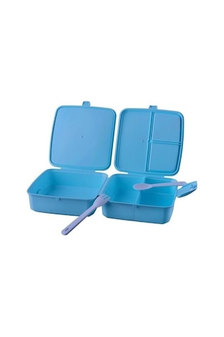 Buffer Kendiliğinden Kaşık Çatallı Beslenme Kutusu 4 Bölmeli Çocuk Beslenme Kabı Saklama Kutusu Çok Renkli