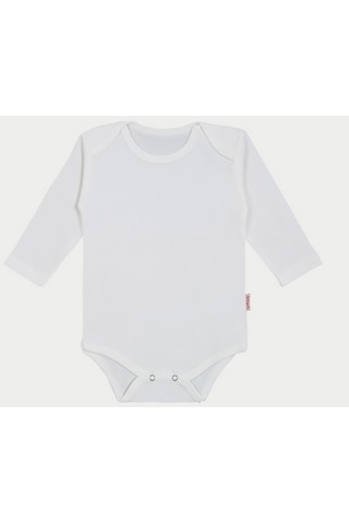 Vitmo 5'li Bebek Uzun Kollu Pamuk Çıtçıtlı Body-beyaz Beyaz