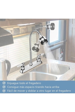 Besthome1 360 Derece Dönemez Çift İşlevli Seramik Musluk - Mutfakta Sıçrama Önleyen Diğer Diğer