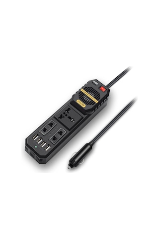 Wezone 200w Siyah Abs Oto İçin Güç Dönüştürücü 300g, 23x8x7cm Paket