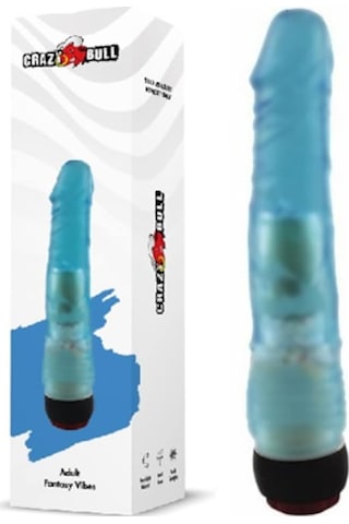 Truva Shop Crazy Bull 18 Cm Dildo Mavi Jel Titreşimli Vibratör Penis