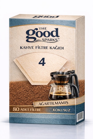 The Good Sparks Filtre Kahve Kağıdı 80 Adet Büyük Boy 4 Numara Kağıt Filtre