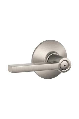 Privacy, Satin Nickel Round - Schlage F40 Lat 619 Latitude Privacy Lever, Satin Nickel