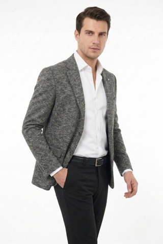 Suitmen Erkek Tek Spor Ceket 4 Drop Çift Yırtmaçlı Mevsimlik Bgl-st05331 Antrasit