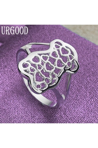 925 Ayar Gümüş Moda Desen Yüzük Güzel Hediye Düğün Takı 9