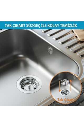 Aqua Bagno Comfort Yer Kazandıran Mutfak Eviye Sifonu Kolay Temizlenir, Ayarlanabilir Koku Önleyici Gider Borulu