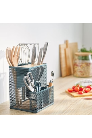 Ikea Vımpelfısk Çatal Bıçaklık, Bambu-gri-turkuaz