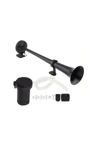 Pazly 1 Adet Siyah 12v Araba Kamyon Tren Kornası 120db Çiftli Universal Elektrikli Yüksek Sesli Korn