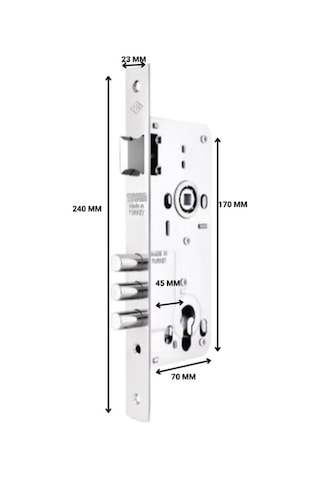 Tursan Enka467 3 Milli Silindirli Gömme Kilit Cerman Barelli 45 Mm