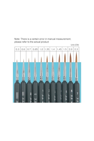 Willowhaven 10 Adet 3 Weizhuang Kanca Çizgi Kalem Seti, Koyu Mavi, Boyama, İnce Kontur Fırça, Ahşap Metal Kutu