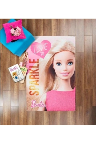 Taç Lisanslı Çocuk Halısı Barbie Sparkle 80X140 Çok Renkli