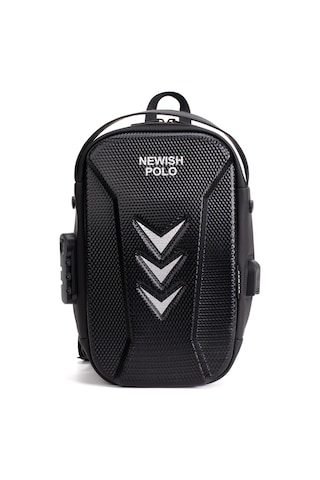 Newish Polo Erkek Şifreli Kilitli Çapraz Omuz Ve Sırt Çantası Suya Dayanıklı Siyah Usb Çıkışlı Siyah