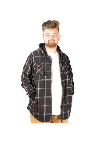 Mode Xl Erkek Sweat Fermuarlı Kapşon Kapak Cep Oduncu 21571 Siyah 001