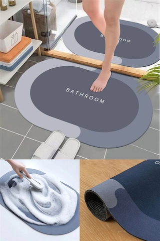Sihirli Su Emici Kaydırmaz Banyo Paspası Ayak Matı Kaymaz Tabanlı Abdest Paspası 3,5 Mm Diğer