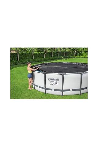 Bestway 5,49m Pvc Havuz Örtüsü 549 Cm Çapındaki Yuvarlak Yer Üstü Havuzlar İçin 555 Cm Çap