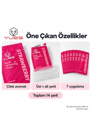 Yues Nt-fs Çilek Aromalı Diş Beyazlatma Bandı 14 Şerit 7 Uygulama