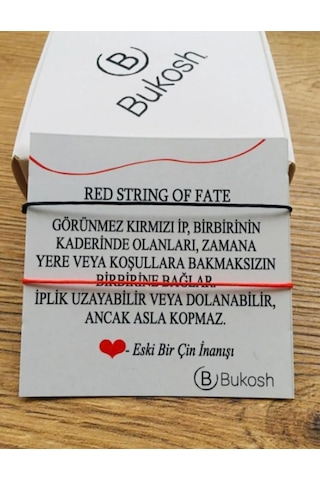 Red String Kırmızı-siyah Ip Çift Bileklik Kırmızı - Siyah