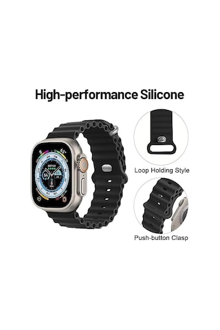 Ocean Band Apple Watch Uyumlu Ultra 49 Mm 45 Mm 44 Mm 42 Mm, Kadın Erkek Spor Dış Mekan Silikon Kayış İwatch Serisi Ultra Se 8 7 6 5 4 3 2 1