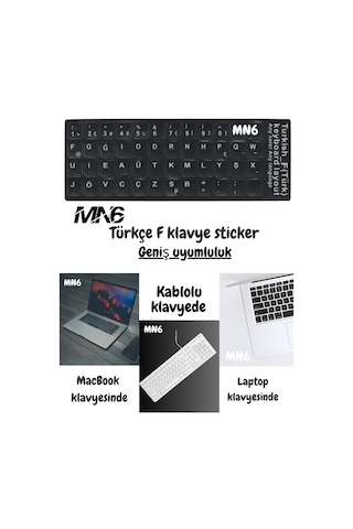 Mn6 Mf01 F Klavye Sticker/50 Adet-laptop Pc Uymlu-silinmez/türkçe F Klavye Sticker