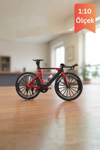Craftivio Kırmızı Yüksek Kaliteli Metal 1:10 Ölçek Die Cast Model Bisiklet Çok Renkli