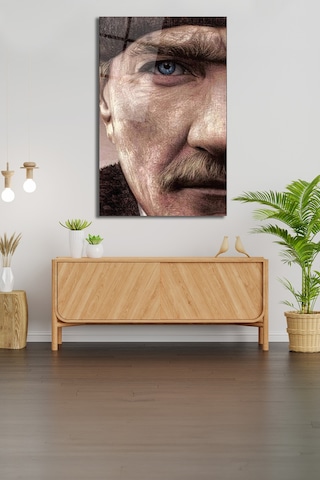 Mustafa Kemal Atatürk Portresi Cam Tablo Evlika, Ev, Ofis Ve Okul Duvar Dekoru, Hediyelik, Büyük Tablo