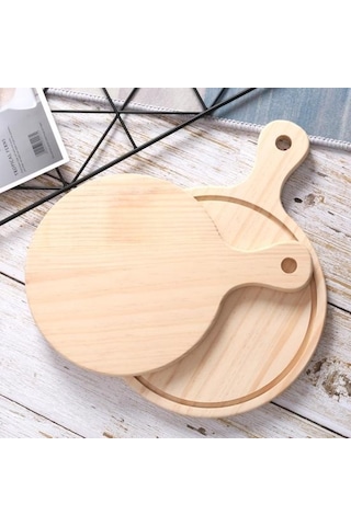 Kullanışlı Pizza Ahşap Anti Kürek Tahtası Doğal 8ınch