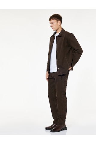 Koton Pamuklu Normal Bel Cepli Vintage Straight Fit Jean Pantolon Kahverengi 7wam40059nd Kahve