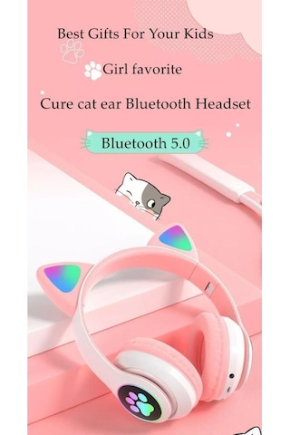 Stn-28 Pembe Kulak Üstü Kablosuz Bluetooth Kulaklık Senalstore