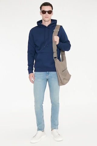 Ac&Co / Altınyıldız Classics Standart Fit Normal Kesim Kapüşonlu Kanguru Cepli Pamuklu Erkek Sweatshirt - Lacivert