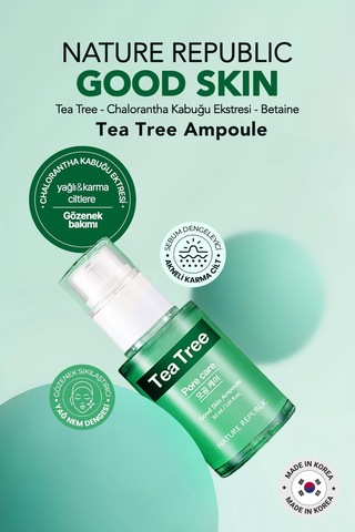Nature Republic Akneli ve Gözenekli Ciltler İçin Serum Nature Republic Good Skin Tea Tree Ampoule