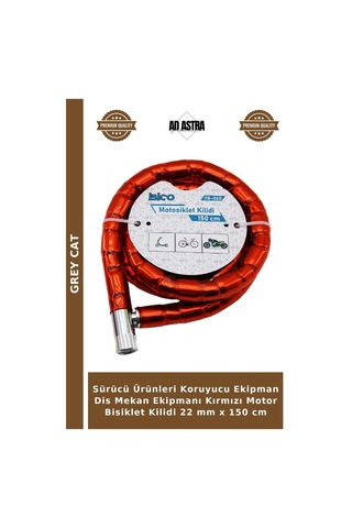 Sürücü Ürünleri Koruyucu Ekipman Dis Mekan Ekipmanı Kırmızı Motor Bisiklet Kilidi 22 Mm X 150 Cm