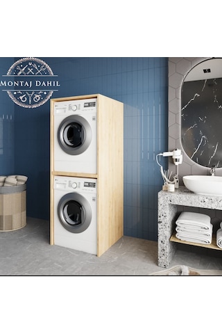 Babil Çamaşır Ve Kurutma Makinesi Dolabı Banyo Dolabı Meşe Meşe