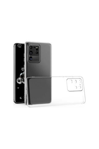 Rba Aksesuar Galaxy Uyumlu S20 Ultra Kılıf Rba Kamera Korumalı Süper Silikon Kapak - Renksiz Çok Renkli