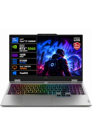Lenovo LOQ 15IRX10 83JE01L2TR i7-13650HX 16 GB 512 GB SSD RTX5060 15.6" Free Dos Dizüstü Bilgisayar