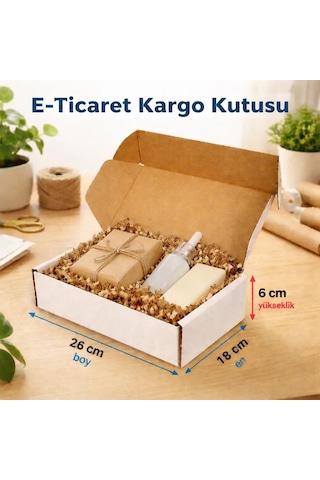 Kolix 25 Adet Kilitli Beyaz E Ticaret Karton Kargo Kutusu 26x18x6 Cm Diğer