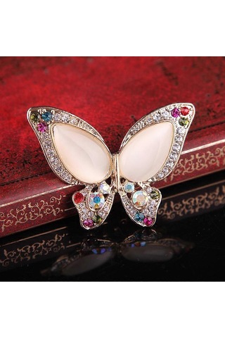 Kadınlar İçin 1 Adet Kelebek Broş Yapay Elmas Broşlar Moda Renkli Kelebek Broş Moda Düğün Takıları Çok Renkli